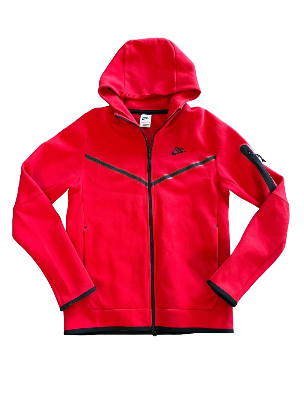 Nike Sportswear Tech Fleece Windrunner Full-Zip Hoodie Red Black Men’s Small